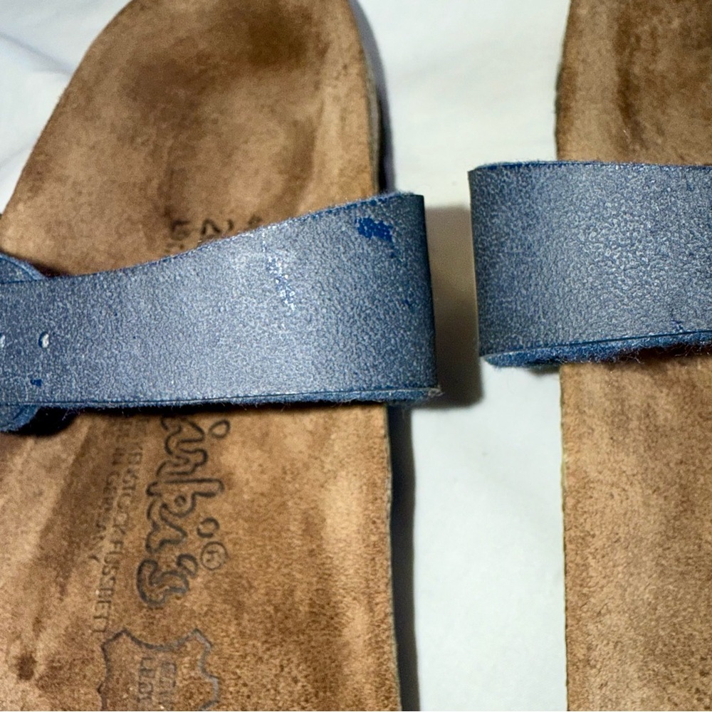 Birkenstock Navy Blue Two-Strap Slide Sandals - Picture 9 of 10